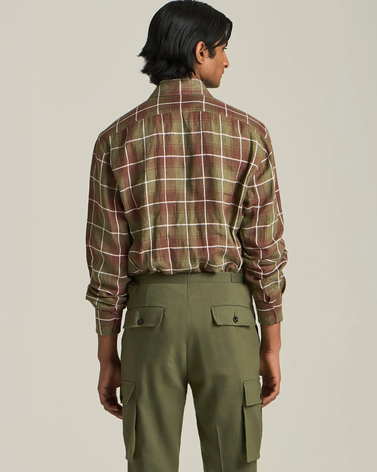 LINEN CHECKED SHIRT