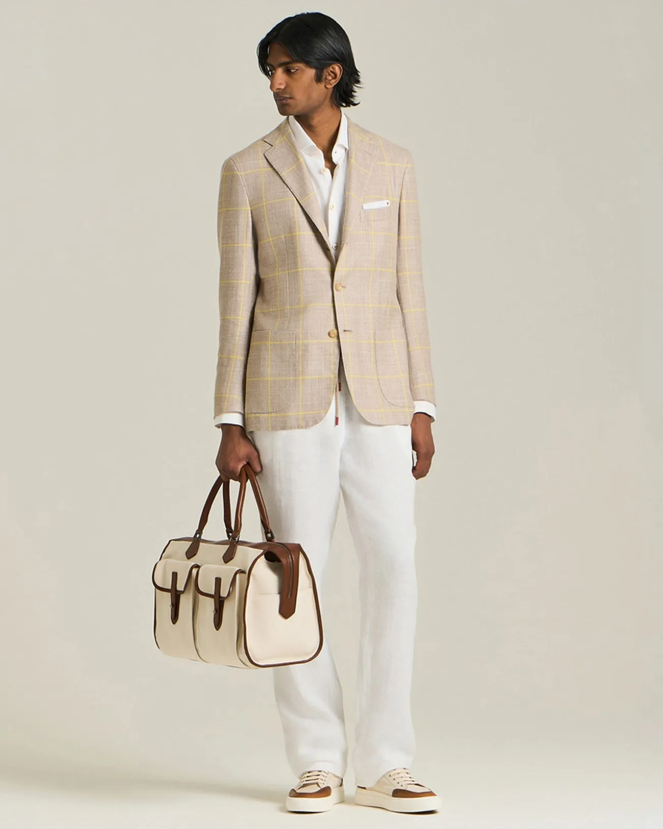 LINEN COMFORT-FIT PULL-ON TROUSERS