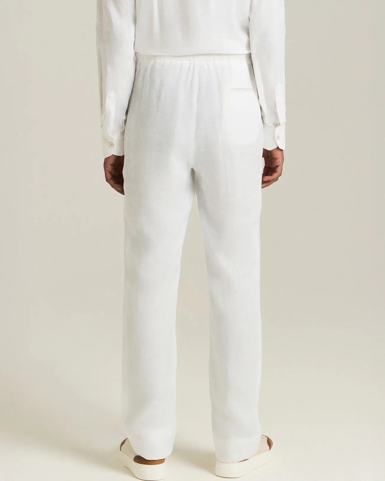 LINEN COMFORT-FIT PULL-ON TROUSERS