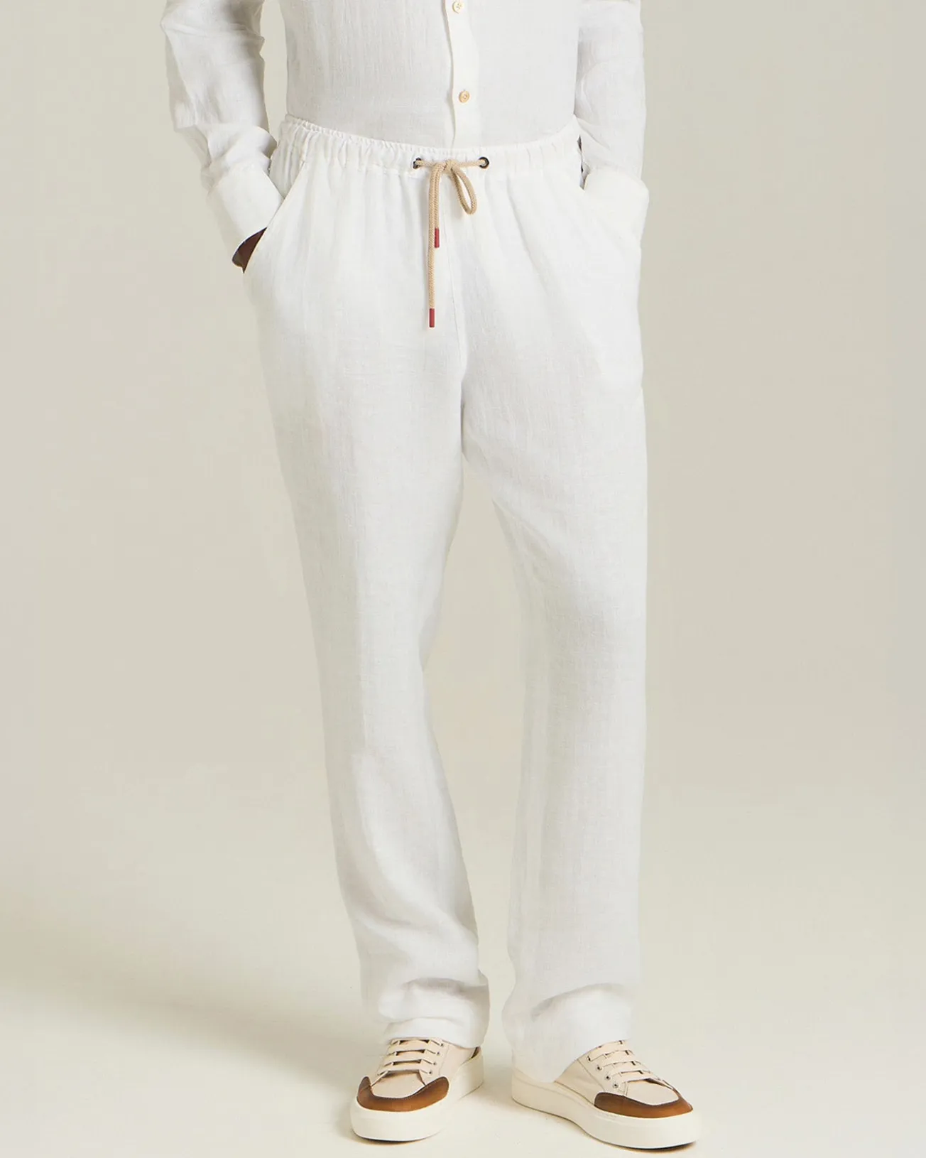 LINEN COMFORT-FIT PULL-ON TROUSERS