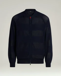 LONG-SLEEVED ZIPPED BOMBER JACKET