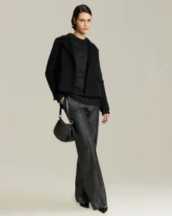 MONOCHROME CASHMERE PEA COAT