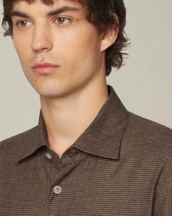 ‘NERANO’ HOUNDSTOOTH FLANNEL SHIRT