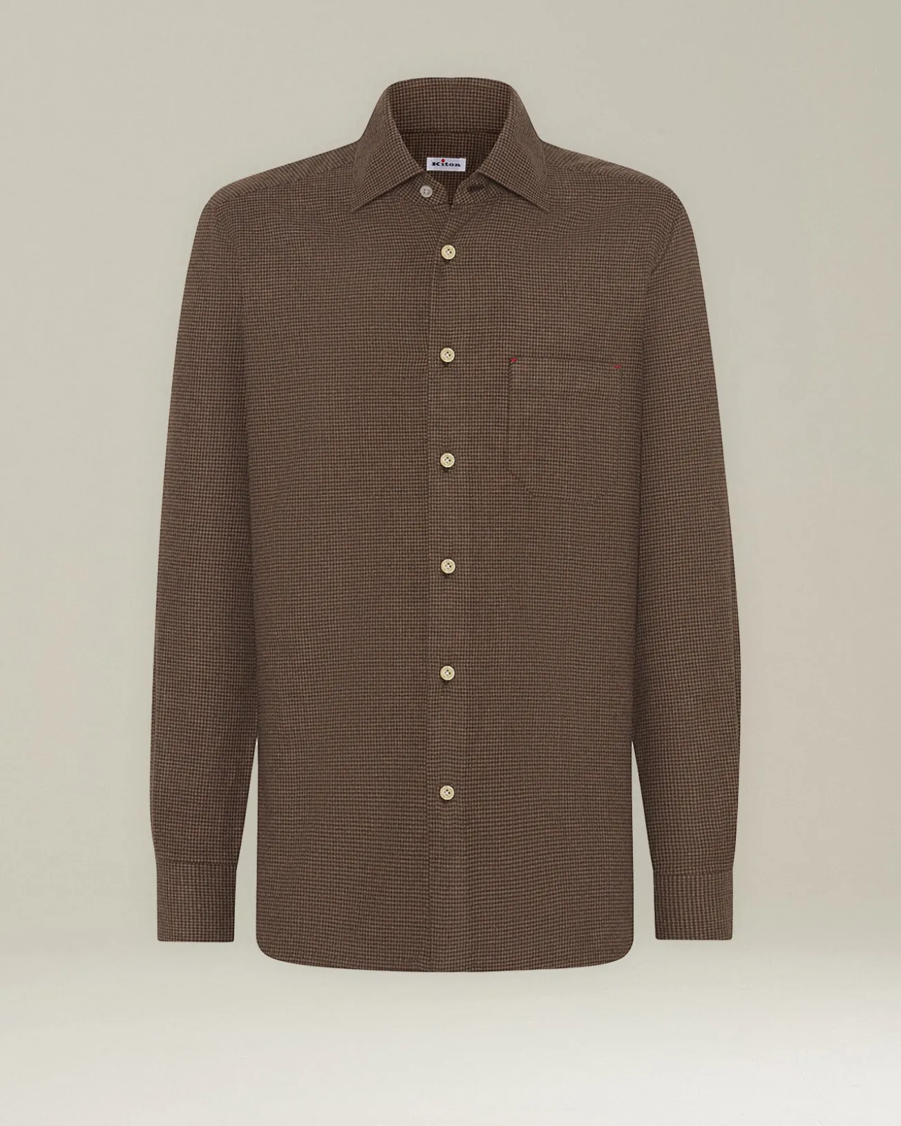 ‘NERANO’ HOUNDSTOOTH FLANNEL SHIRT