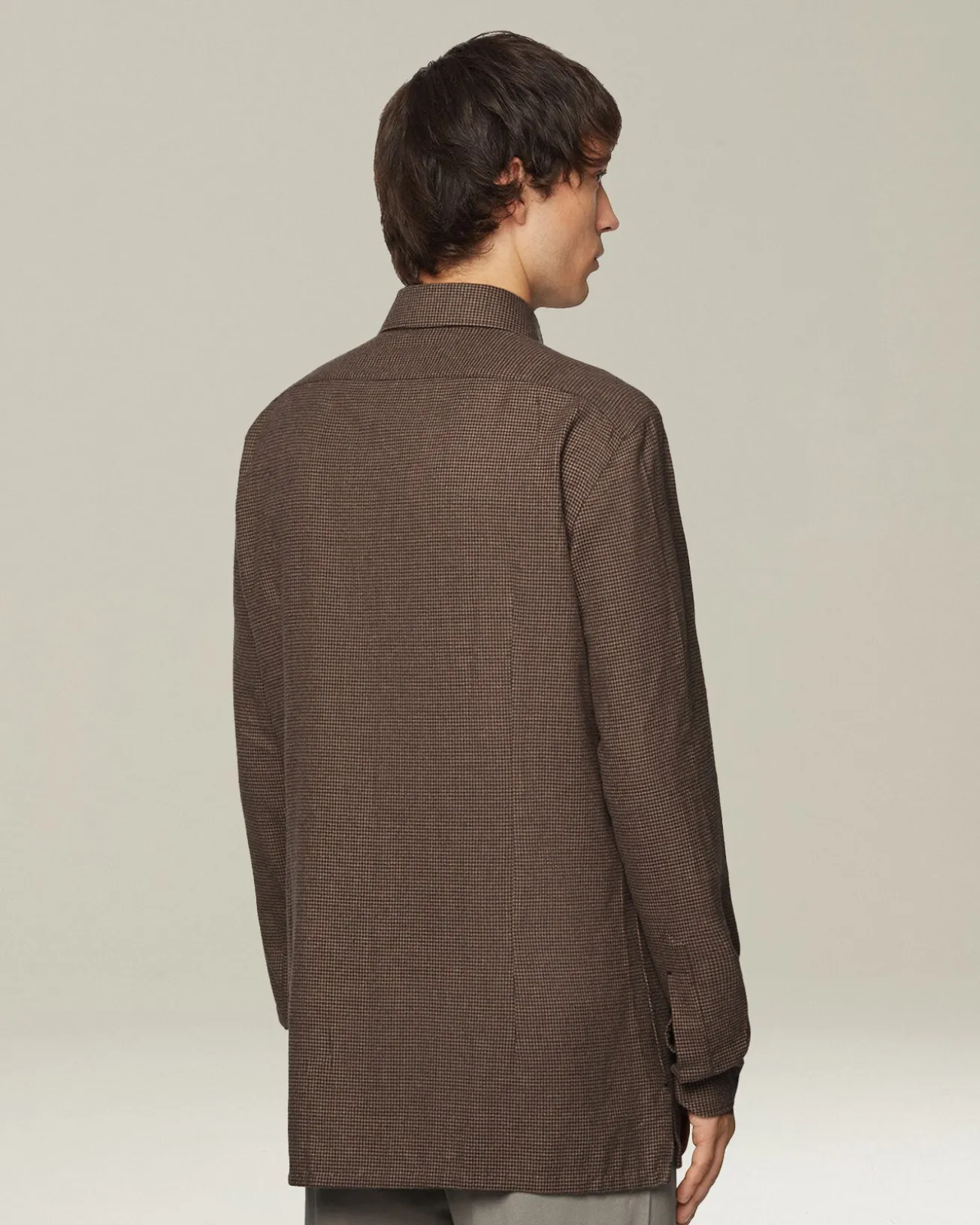 ‘NERANO’ HOUNDSTOOTH FLANNEL SHIRT
