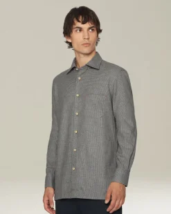 ‘NERANO’ HOUNDSTOOTH FLANNEL SHIRT