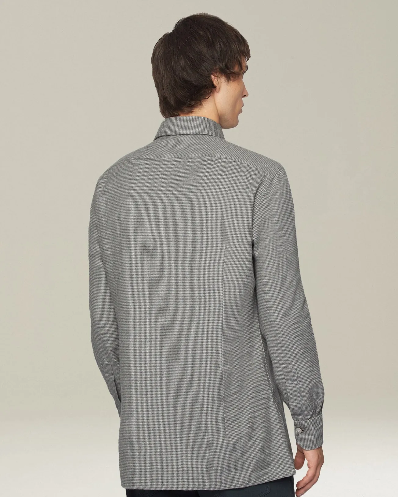 ‘NERANO’ HOUNDSTOOTH FLANNEL SHIRT