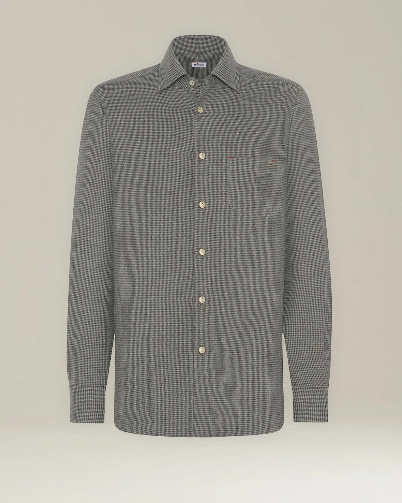 ‘NERANO’ HOUNDSTOOTH FLANNEL SHIRT