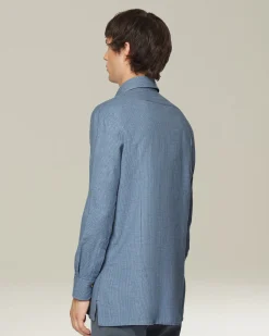 ‘NERANO’ HOUNDSTOOTH FLANNEL SHIRT