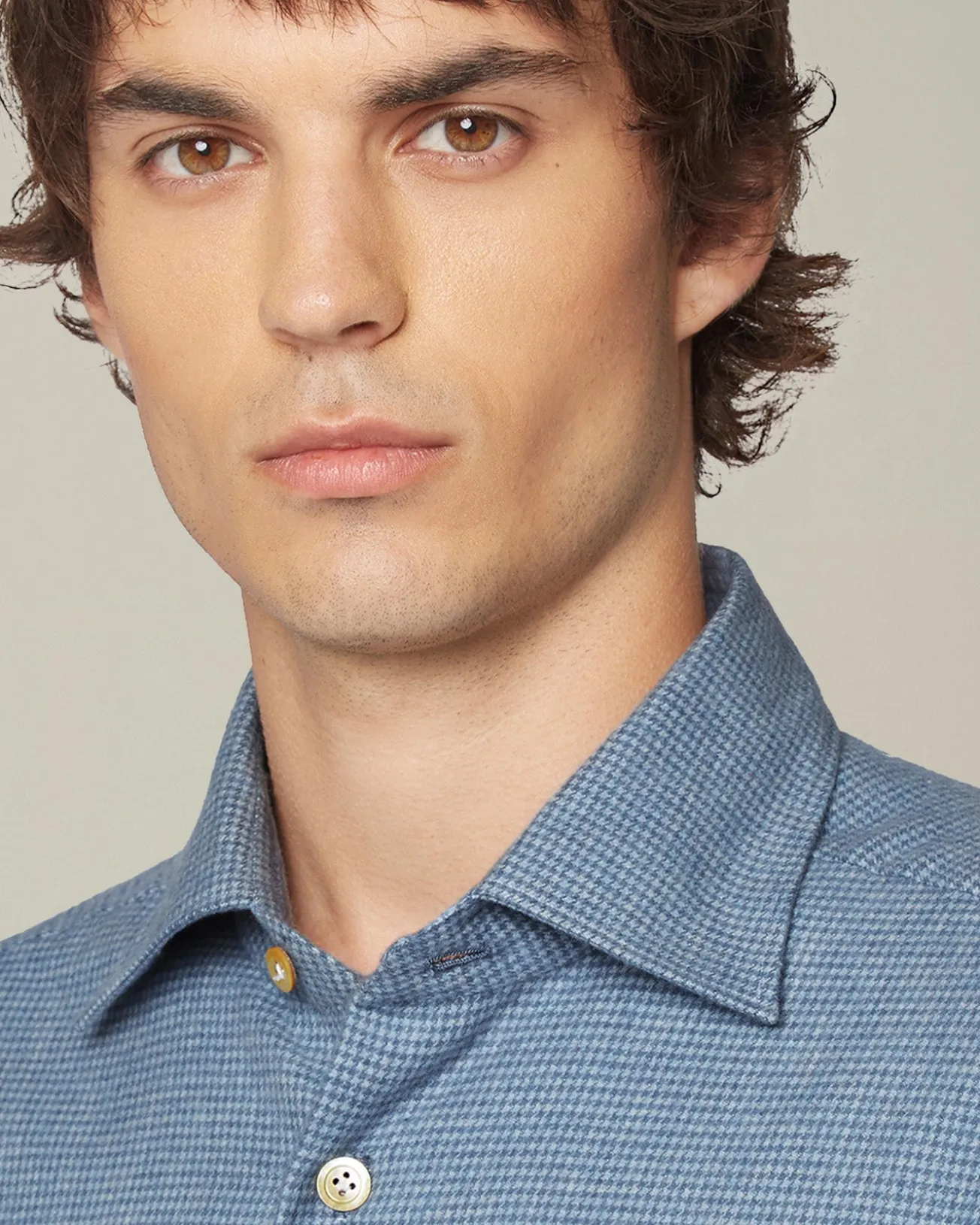 ‘NERANO’ HOUNDSTOOTH FLANNEL SHIRT