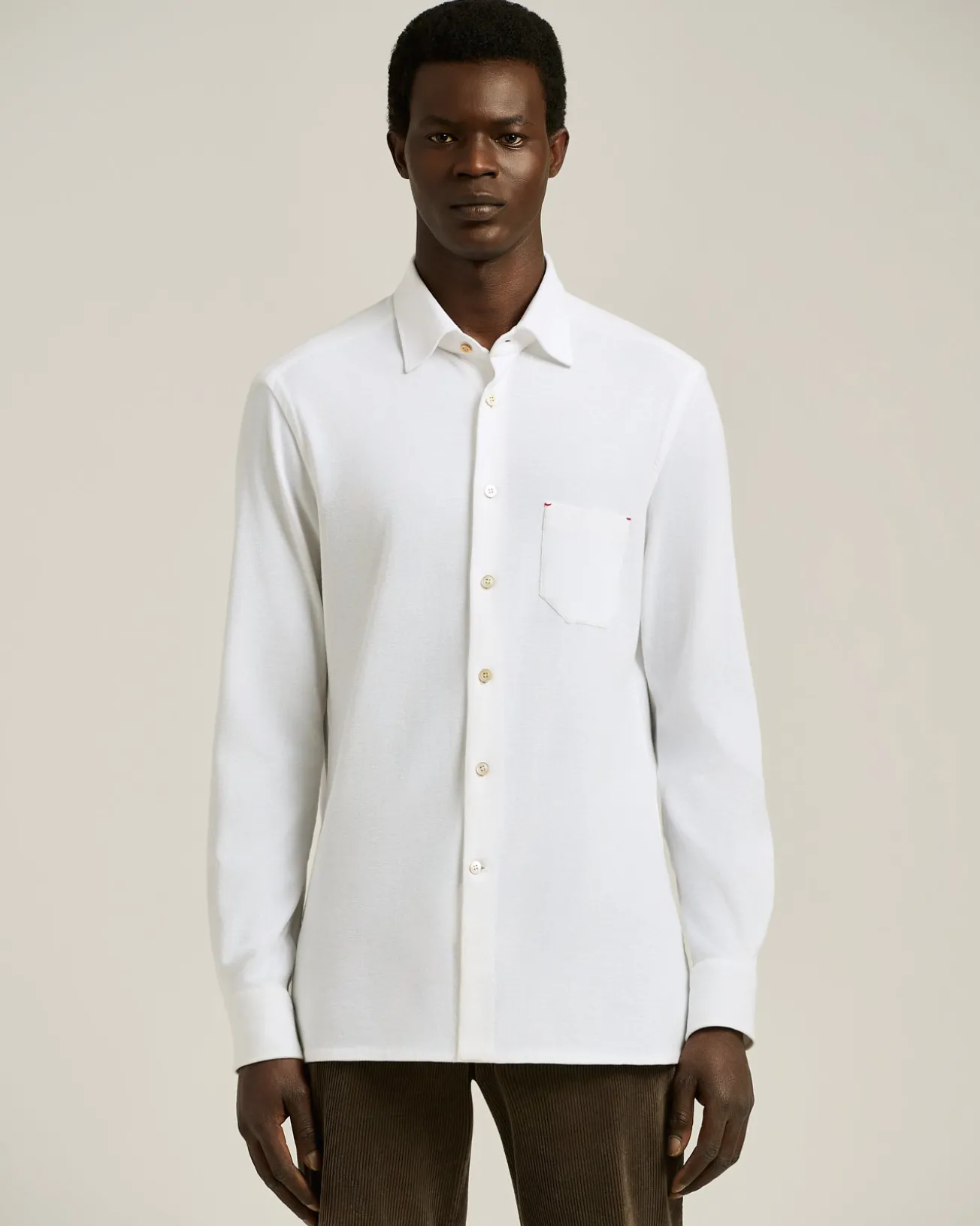 NERANO' SHIRT IN PURE WHITE COTTON JERSEY