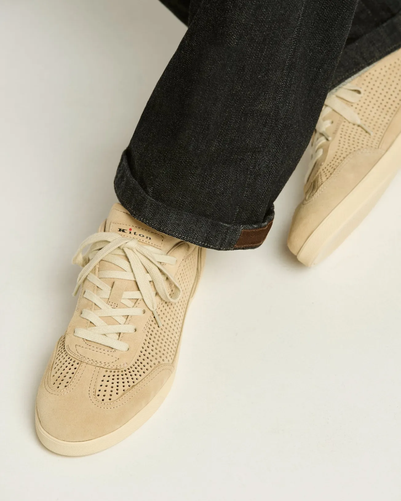 OPENWORK SUEDE CALFSKIN SNEAKERS