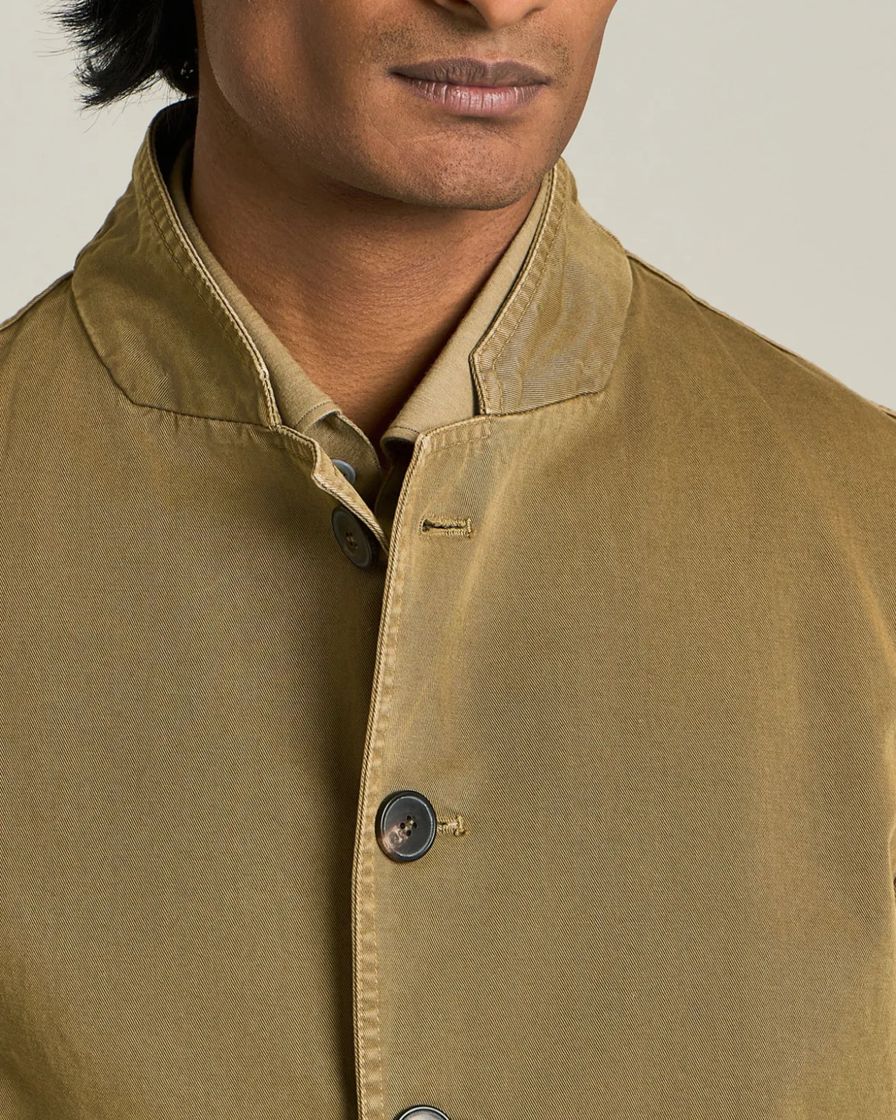 ORGANIC COTTON MANDARIN COLLAR JACKET