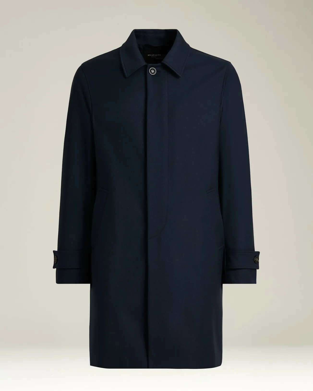 OVERCOAT IN NAVY WOOL AND CASHMERE BLEND