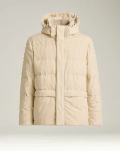 PADDED BOMBER IN IVORY CORDUROY