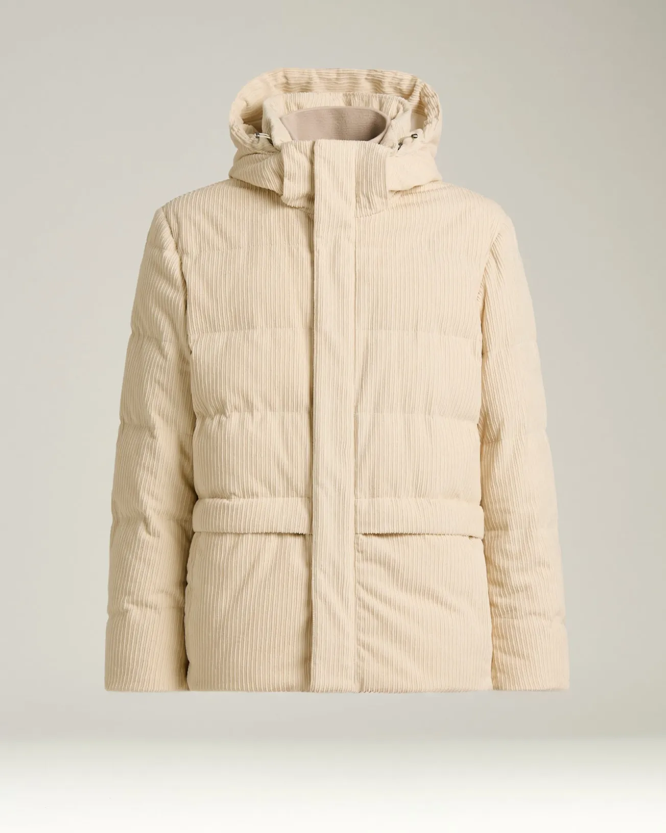 PADDED BOMBER IN IVORY CORDUROY