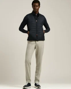 PADDED GILET IN NAVY TECHNICAL FABRIC