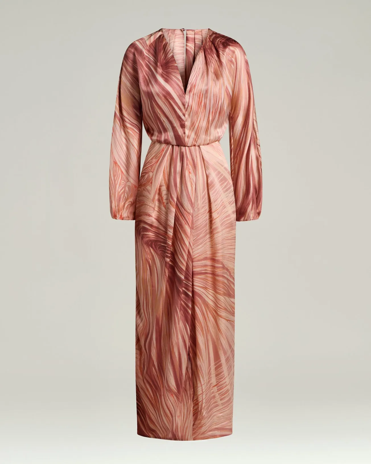 PINK SILK SATIN DRESS WITH BACK OPENING