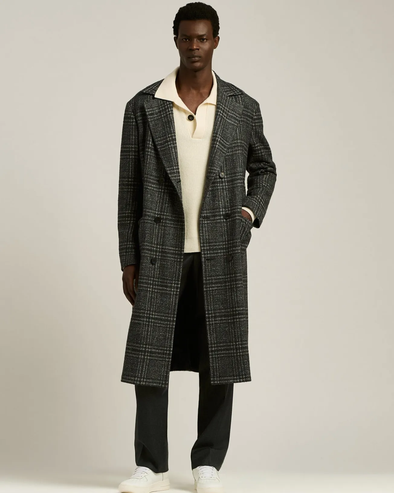 POLO IN PURE VIRGIN WOOL ENGLISH RIB IVORY