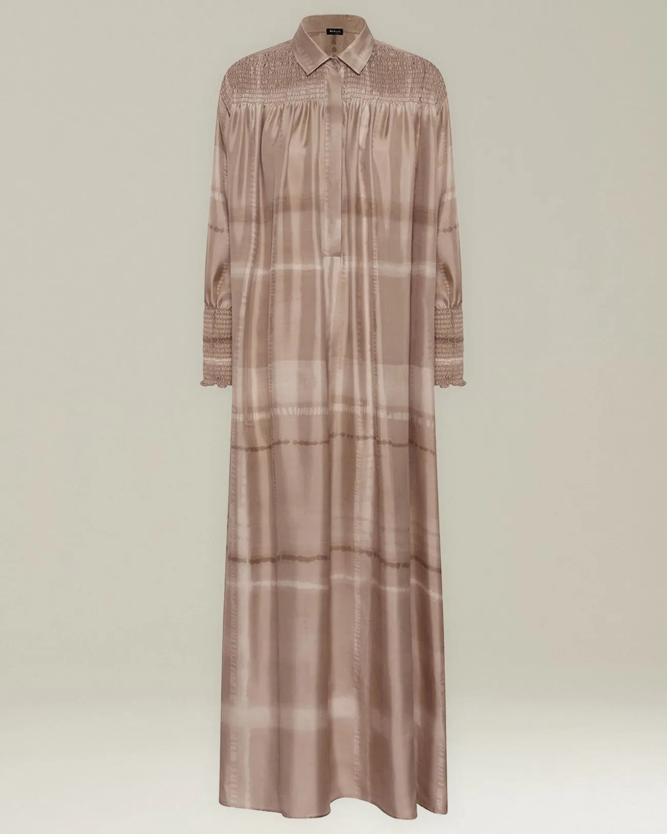 PRINTED SILK CADY SHIRT DRESS