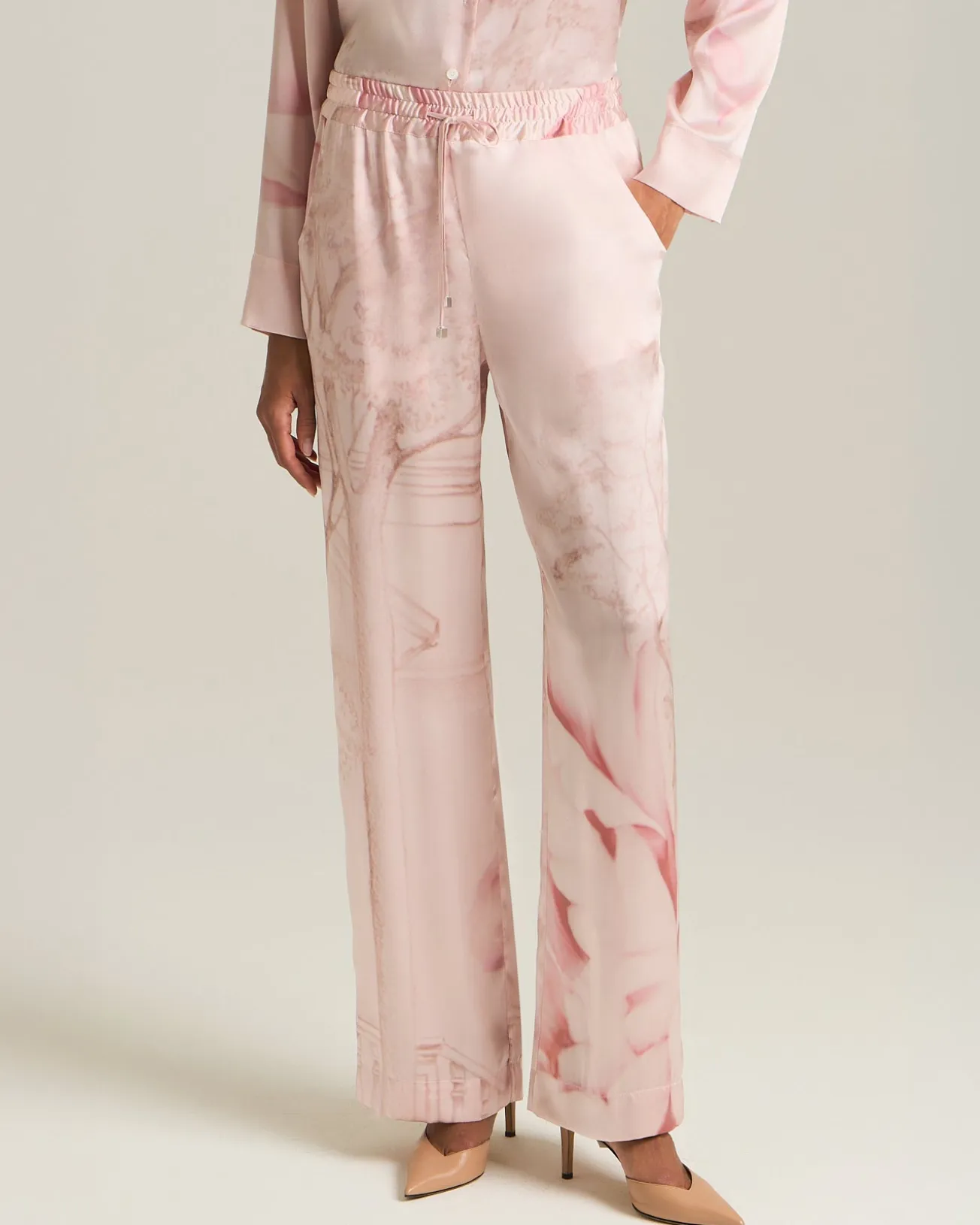 PRINTED SILK TROUSERS