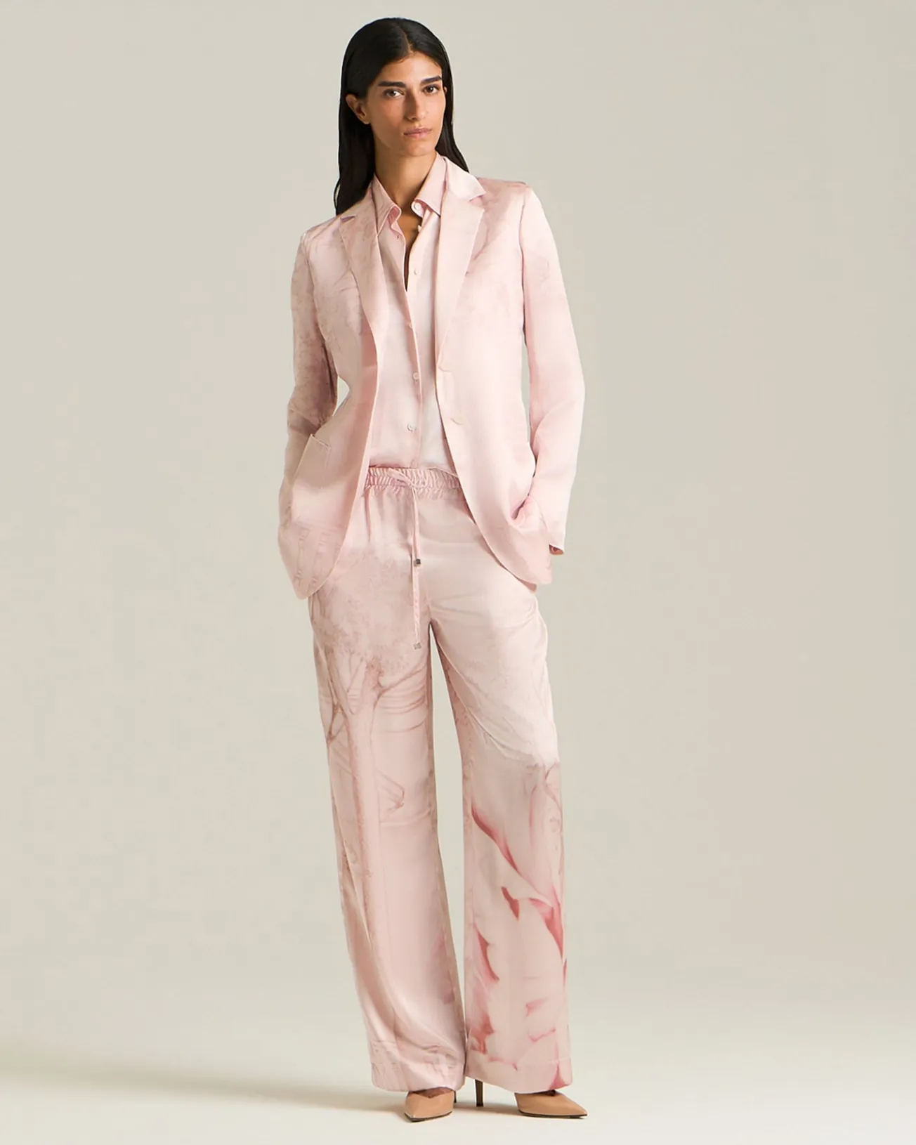 PRINTED SILK TROUSERS