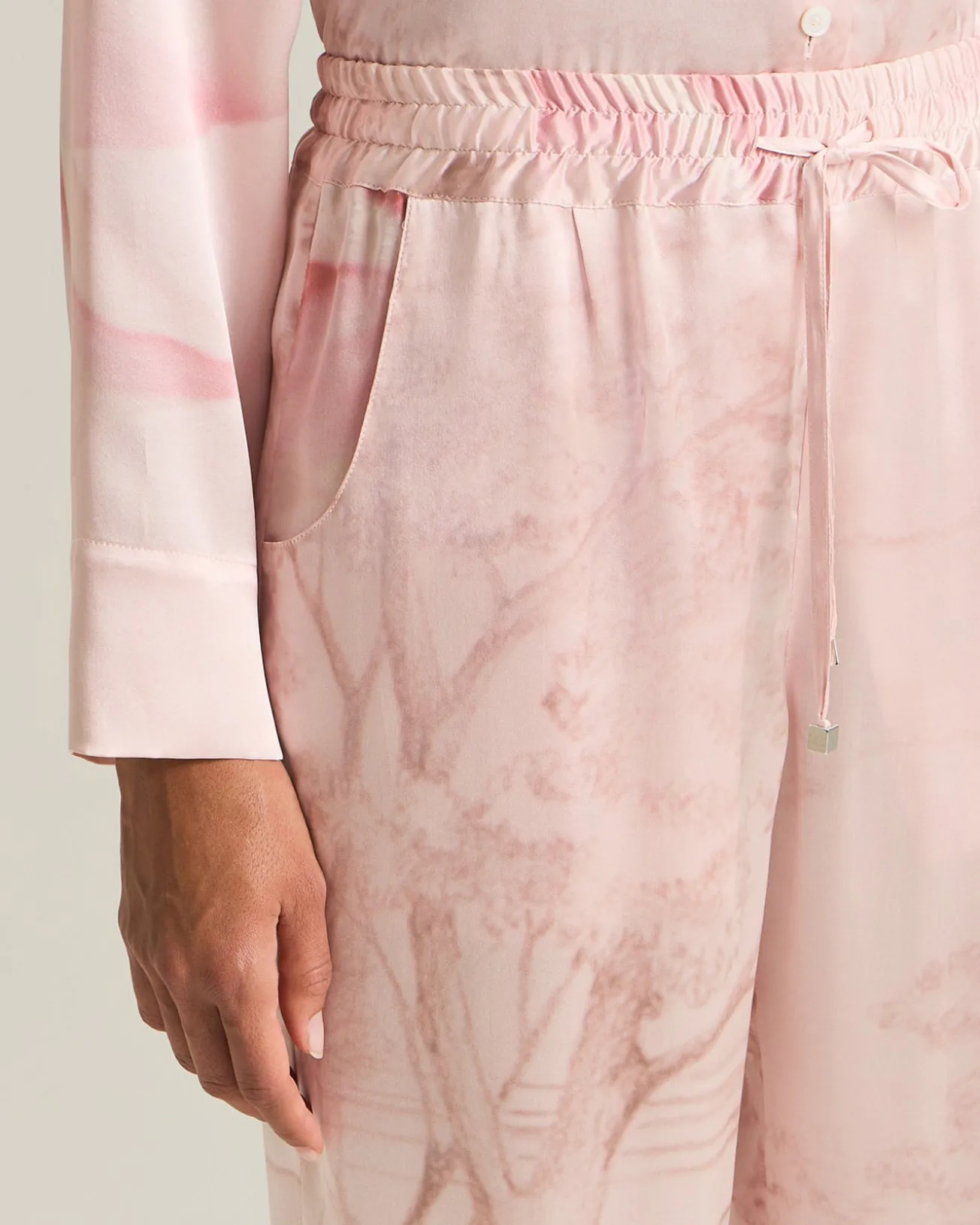 PRINTED SILK TROUSERS