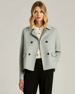 PURE CASHMERE DOUBLE-BREASTED GREY OVERCOAT