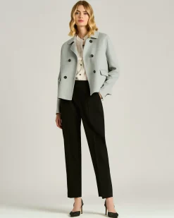 PURE CASHMERE DOUBLE-BREASTED GREY OVERCOAT
