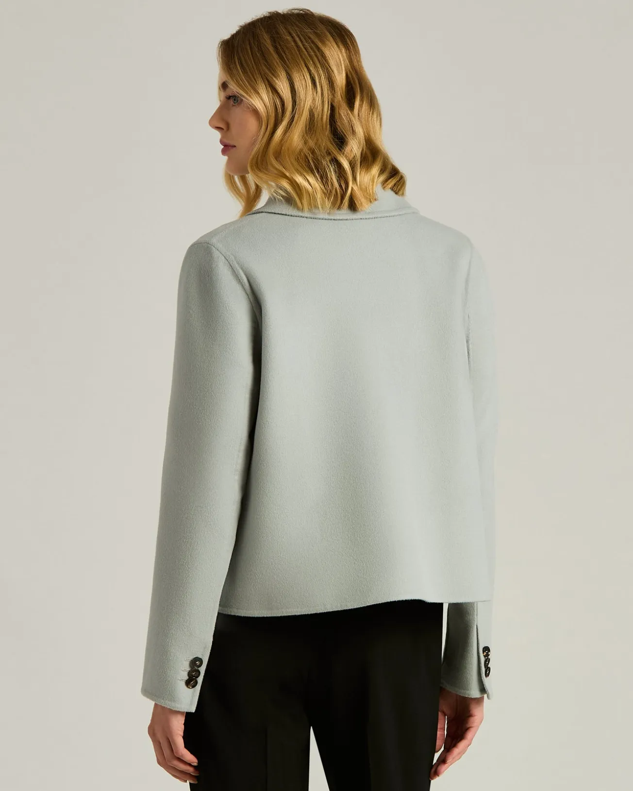 PURE CASHMERE DOUBLE-BREASTED GREY OVERCOAT