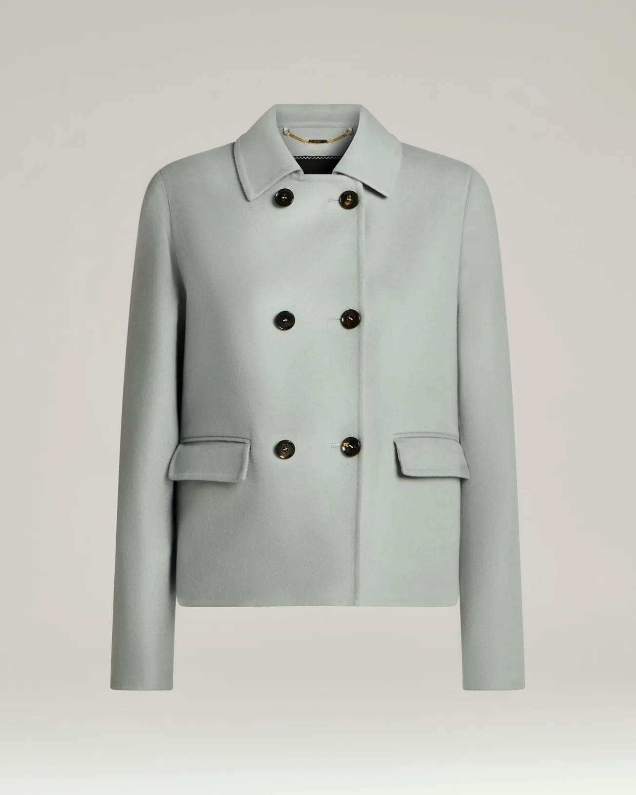 PURE CASHMERE DOUBLE-BREASTED GREY OVERCOAT