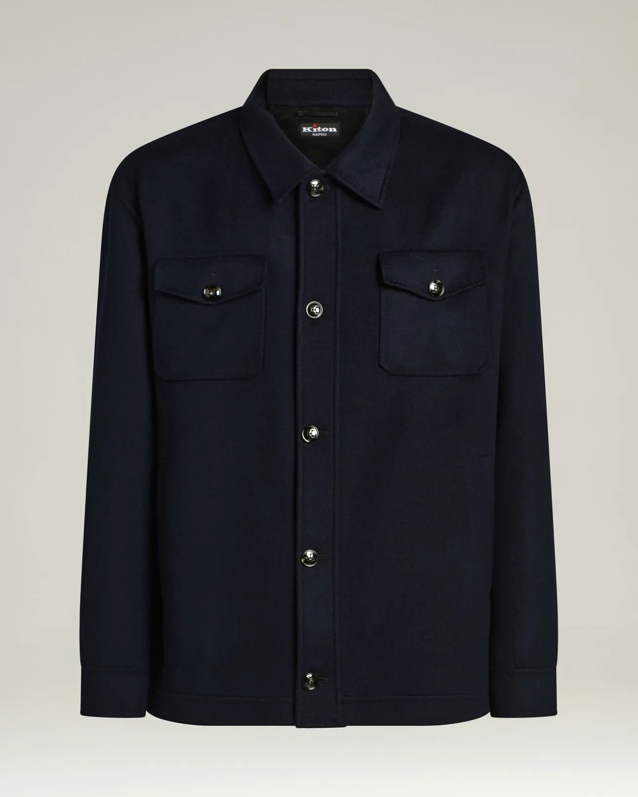 PURE CASHMERE SHIRT JACKET NAVY BLUE