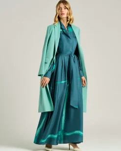 PURE CASHMERE TURQUOISE OVERCOAT