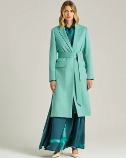 PURE CASHMERE TURQUOISE OVERCOAT
