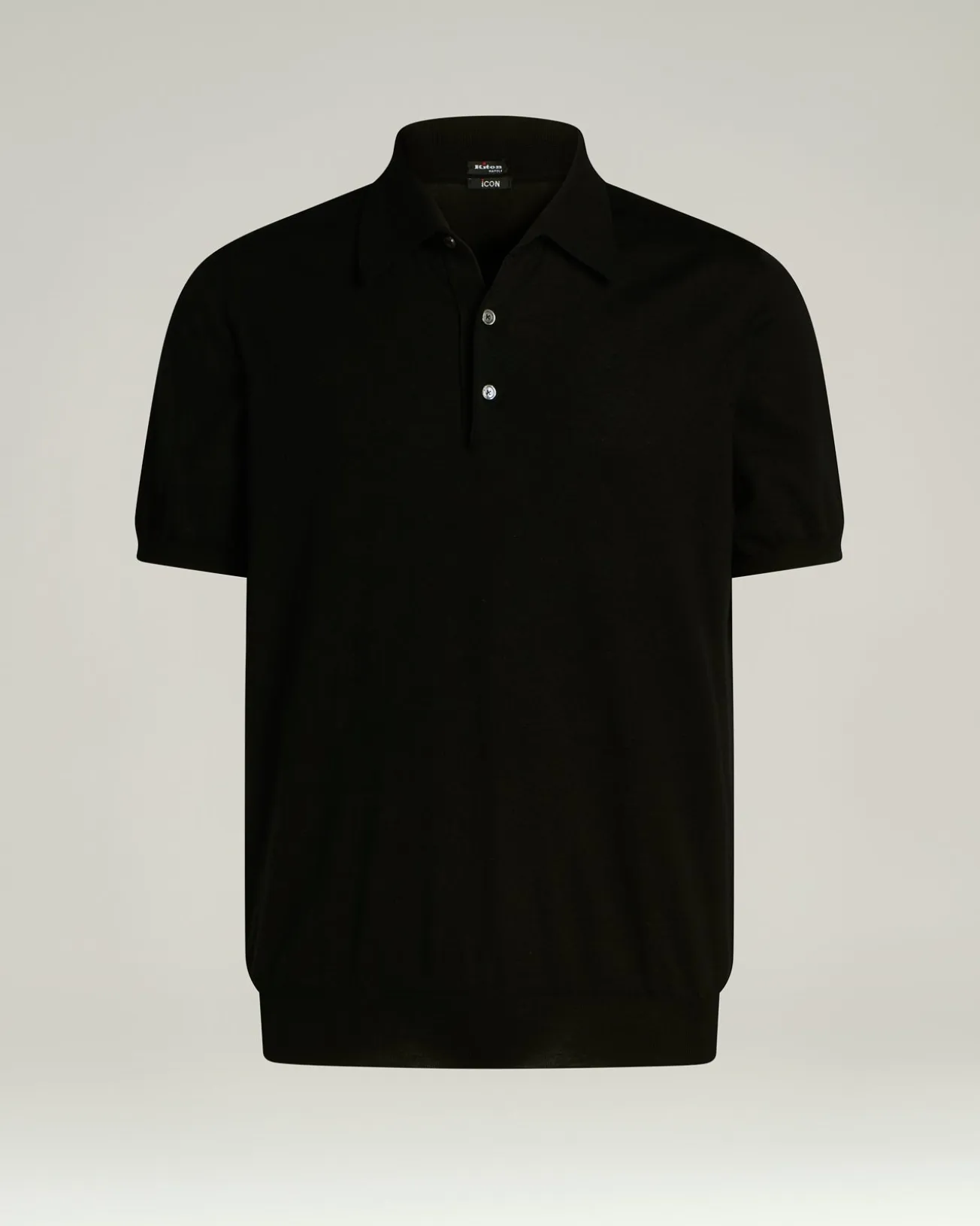 PURE COTTON SHORT-SLEEVED CREWNECK SWEATER IN BLACK