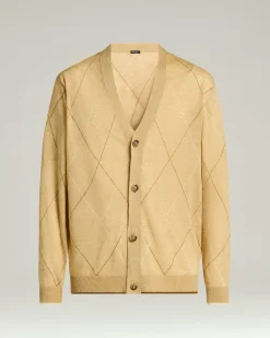PURE LINEN CARDIGAN IN BEIGE