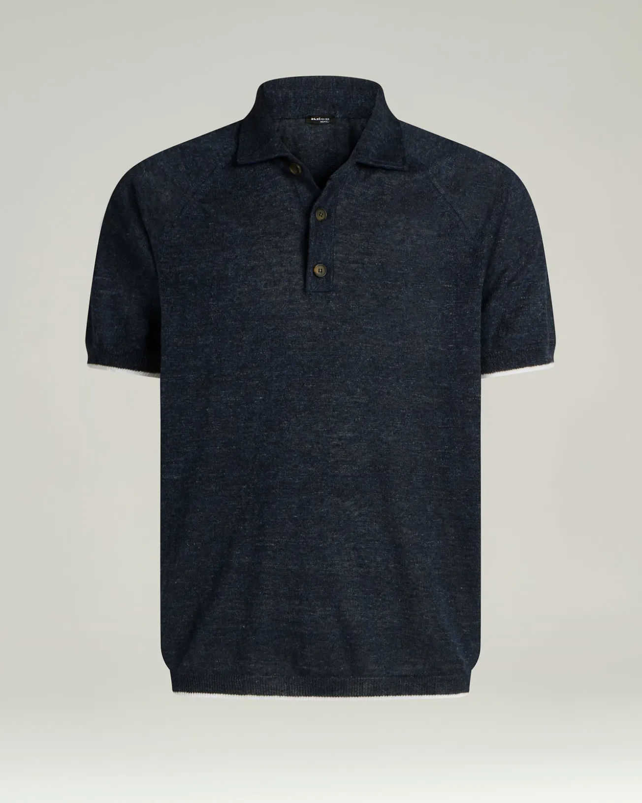 PURE LINEN SHORT-SLEEVED POLO SHIRT IN BLUE