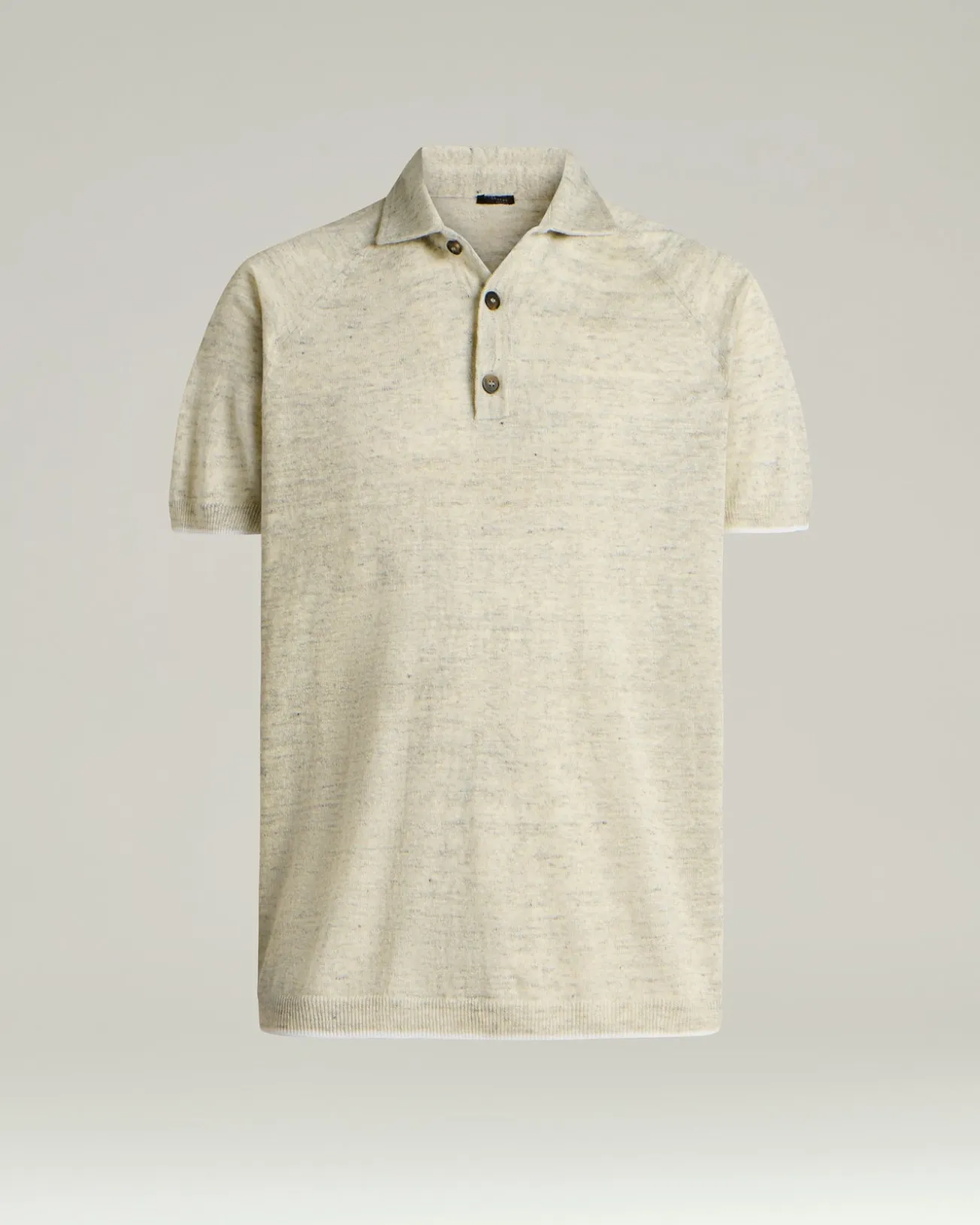 PURE LINEN SHORT-SLEEVED POLO SHIRT IN GREY