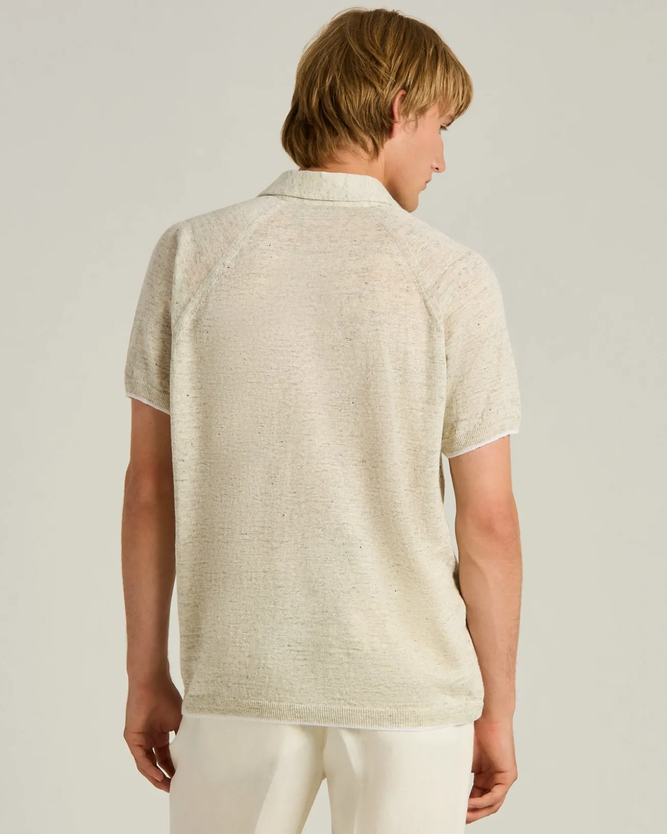 PURE LINEN SHORT-SLEEVED SHIRT IN GREY