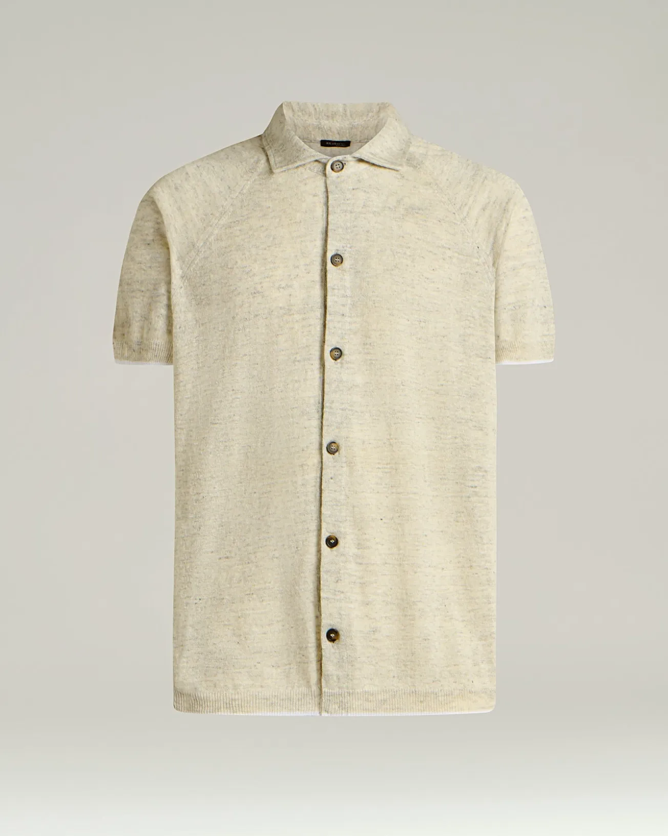 PURE LINEN SHORT-SLEEVED SHIRT IN GREY