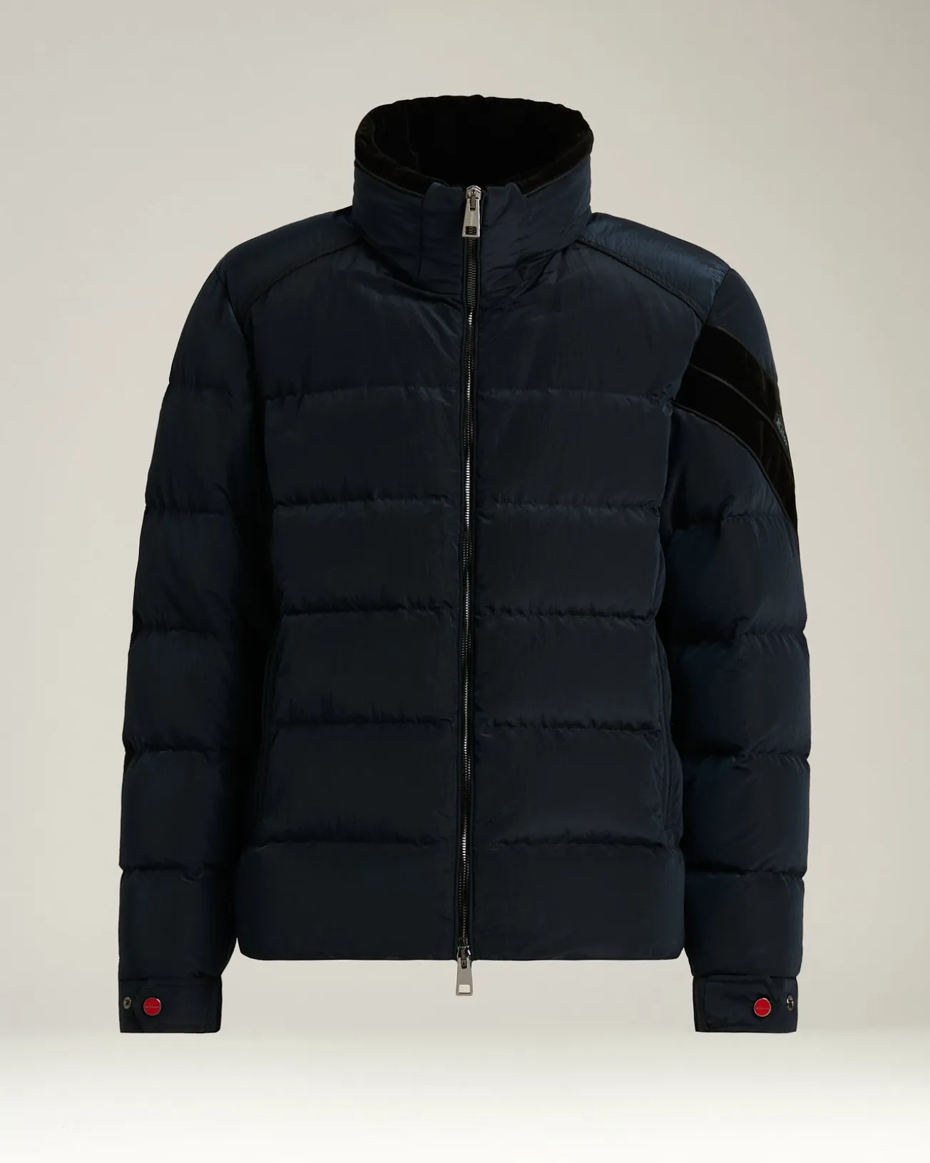 QUILTED BOMBER IN NAVY TECHNICAL FABRIC