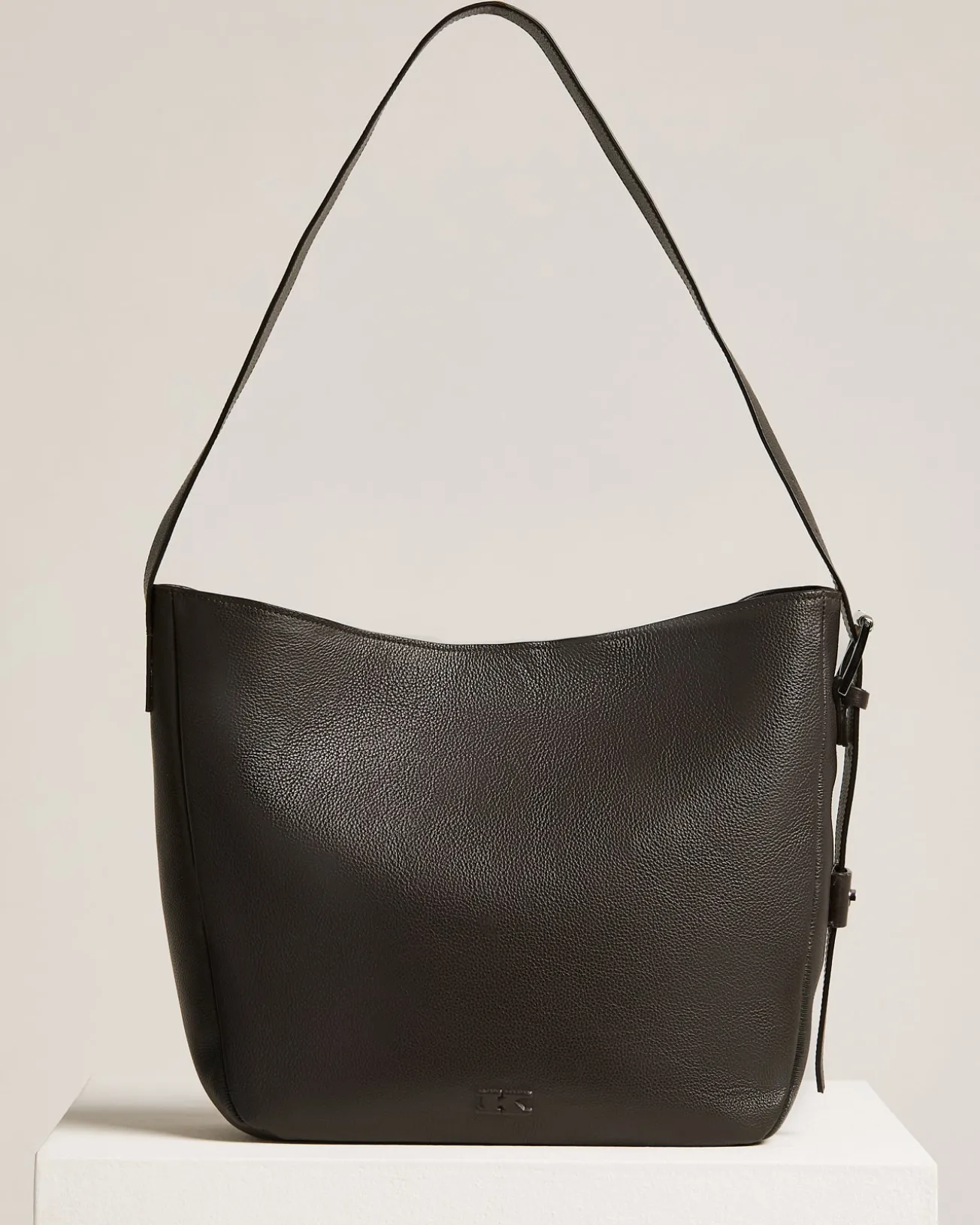 SEMI-SOFT DARK BROWN CALFSKIN LEATHER BAG