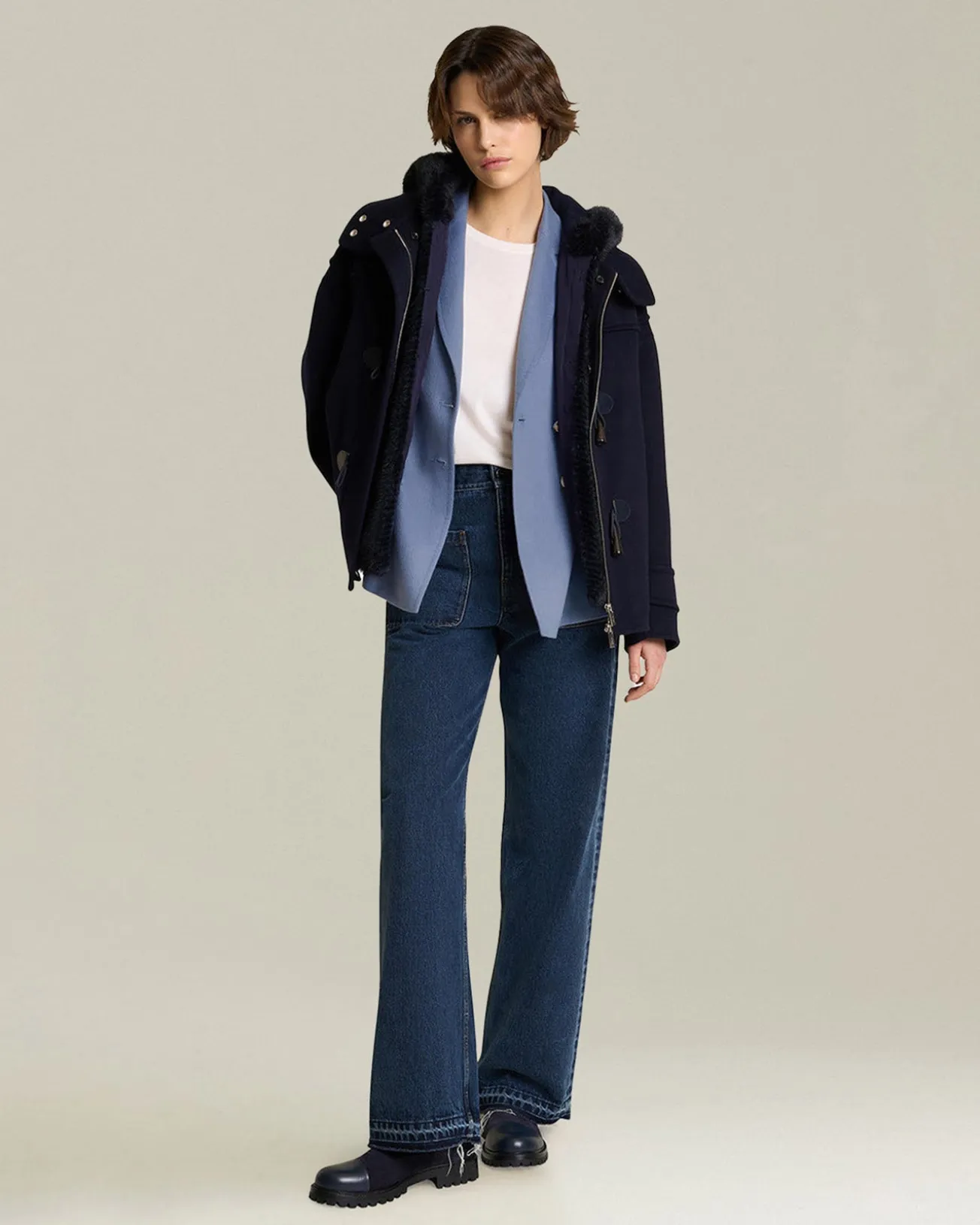 SHORT CASHMERE DUFFLE COAT