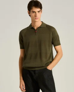 SHORT-SLEEVED ZIPPED POLO SHIRT