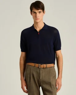 SHORT-SLEEVED ZIPPED POLO SHIRT