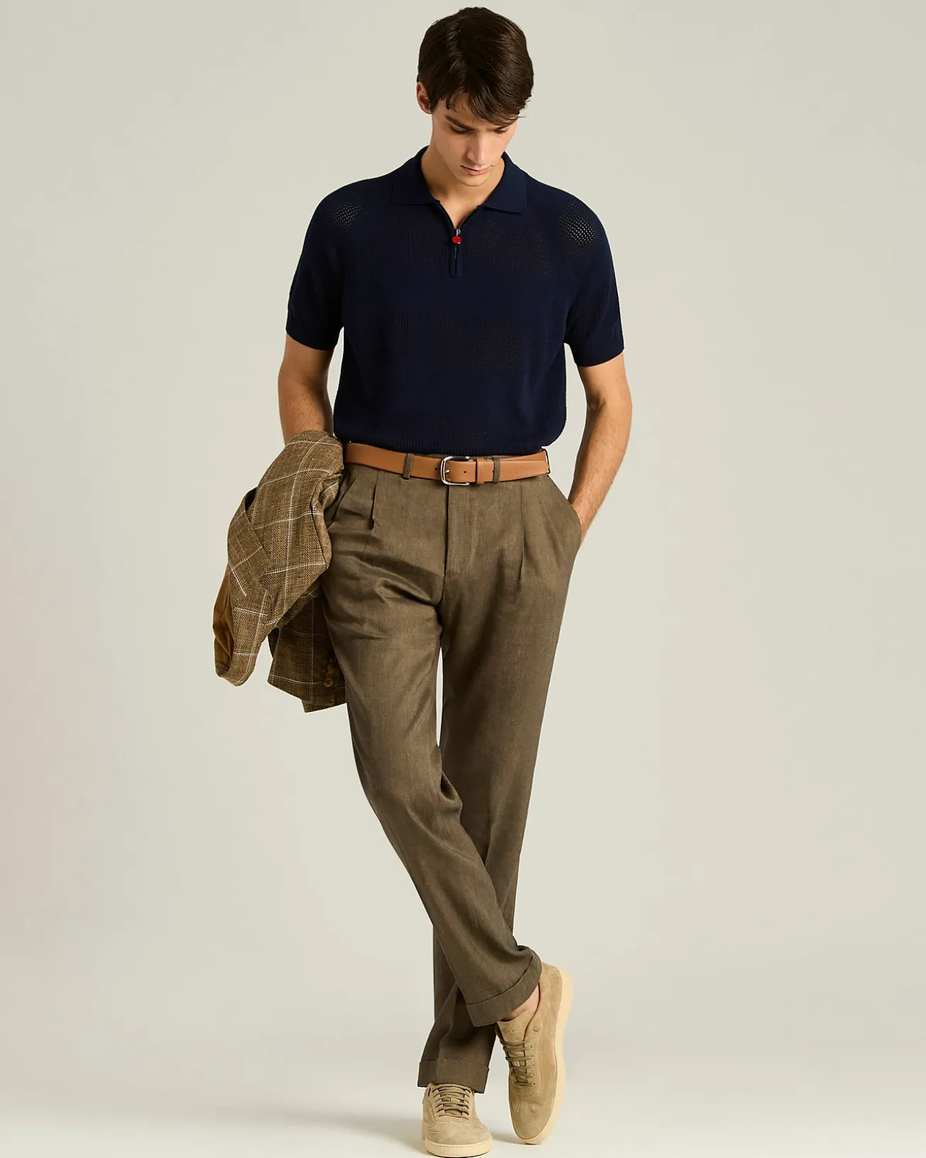 SHORT-SLEEVED ZIPPED POLO SHIRT