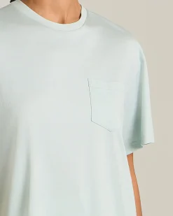SILK AND COTTON T-SHIRT WITH BREAST POCKET