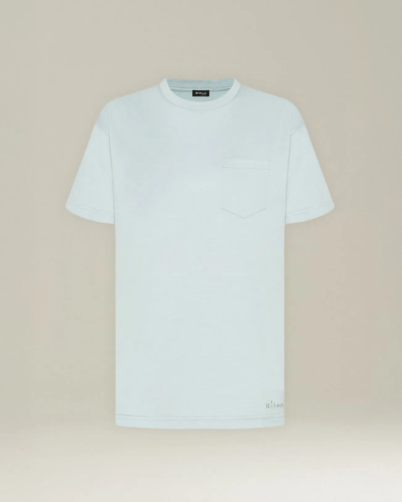 SILK AND COTTON T-SHIRT WITH BREAST POCKET