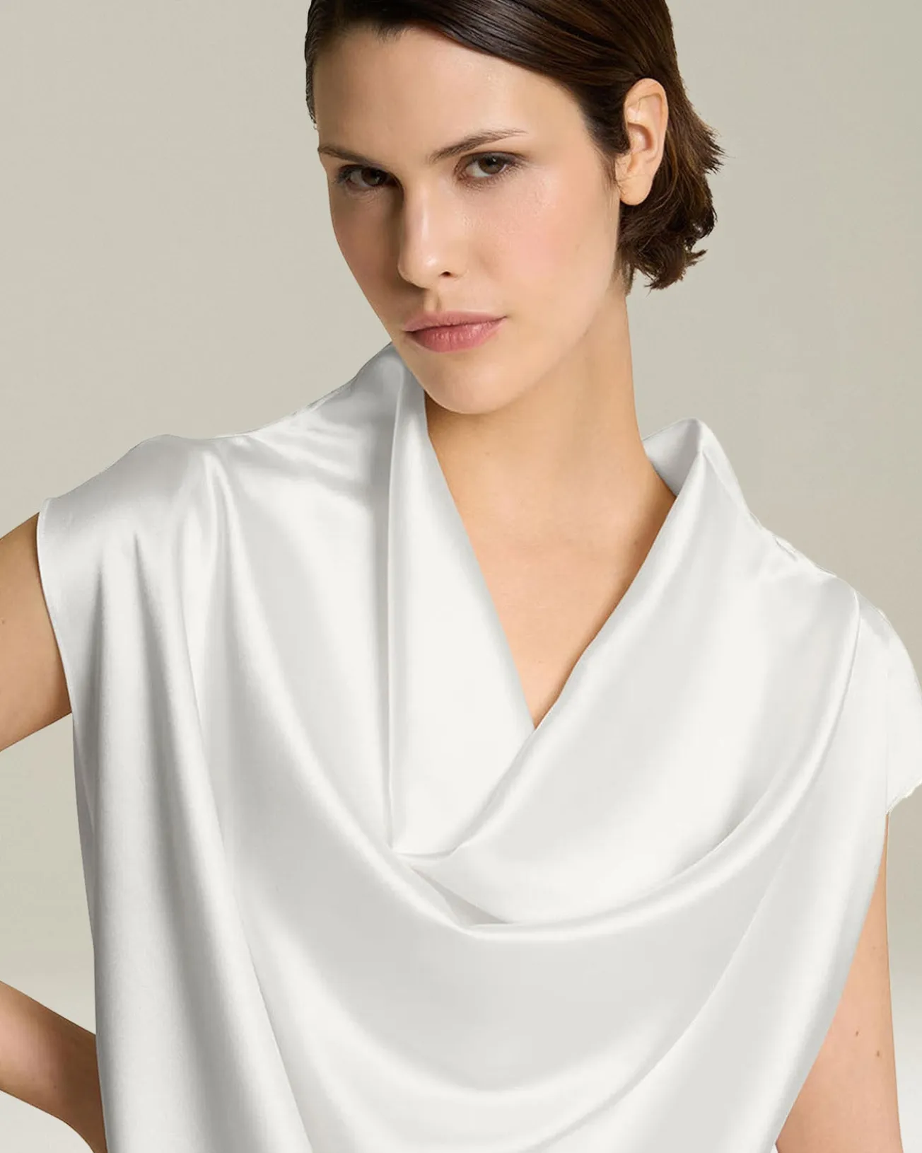SILK BLOUSE WITH DRAPING