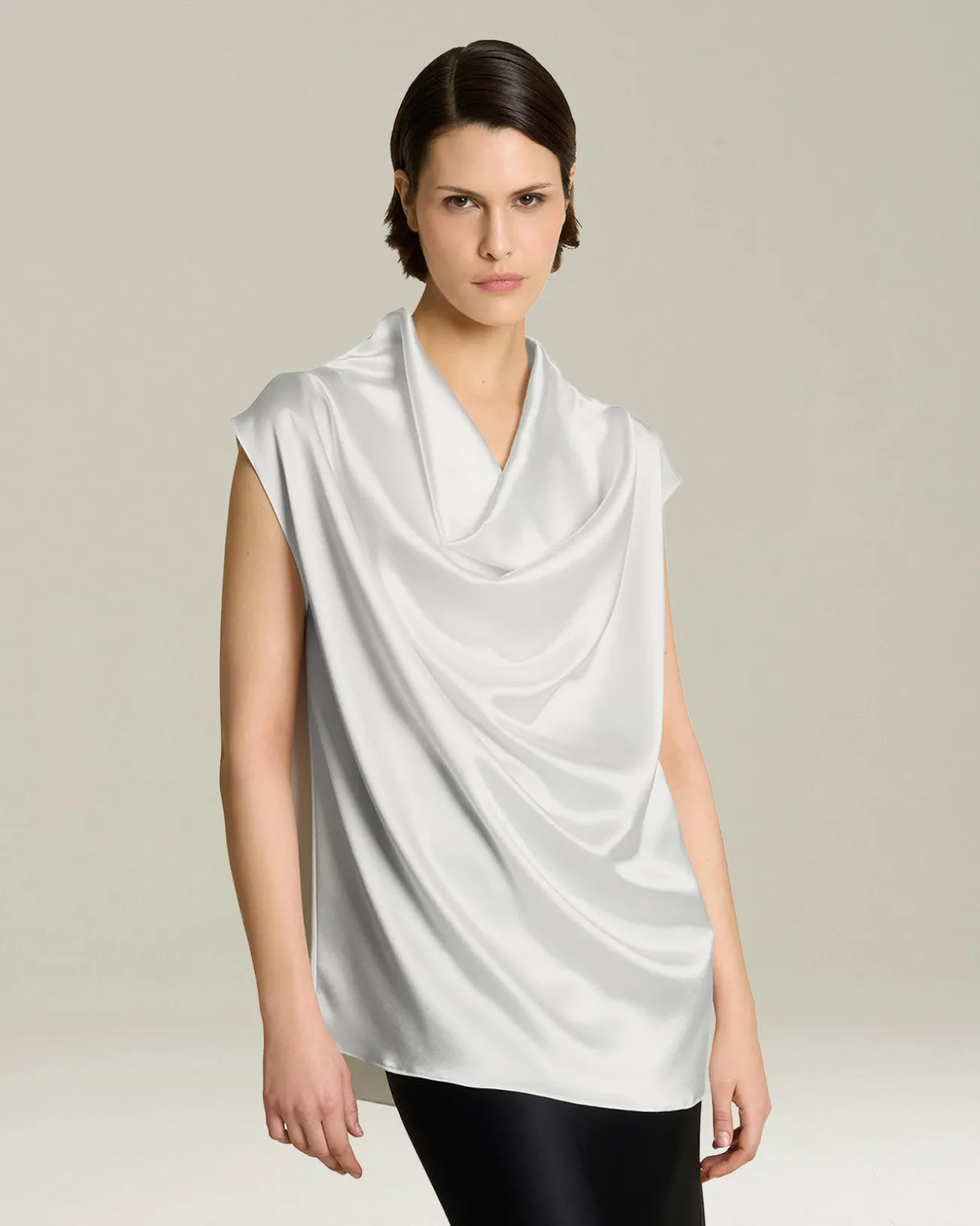 SILK BLOUSE WITH DRAPING